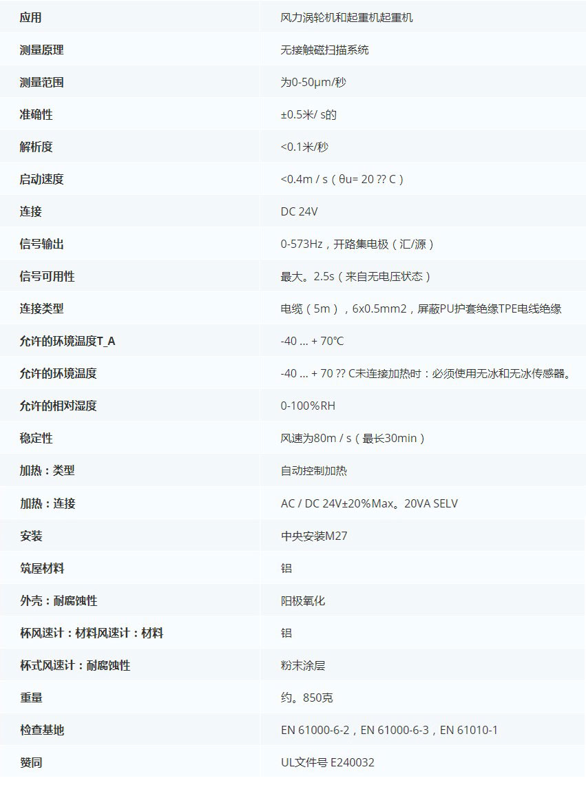 德***科瑞文Kriwan INT10 OC風速傳感器13N293技術參數